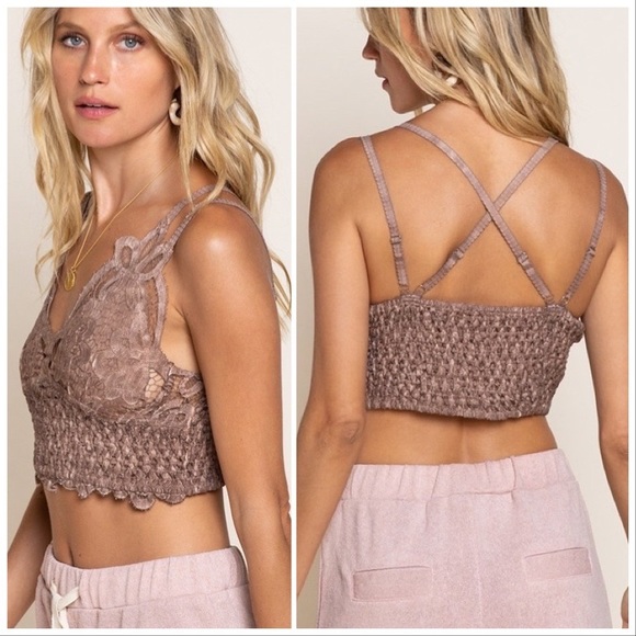 POL Longline Mineral Wash Lace Bralette - Picture 3 of 16